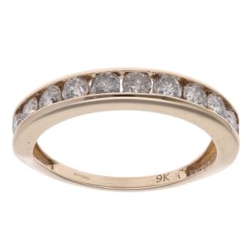 9ct Yellow Gold 1.10ct Brilliant Cut Diamond Half Eternity Ring
