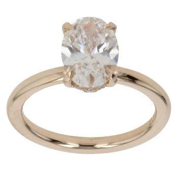 9ct Yellow Gold 2.20ct Oval Cut Lab Grown Diamond Solitaire Ring