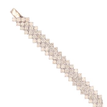 14ct White Gold 15.70ct Brilliant Cut Diamond Bracelet 7.5"