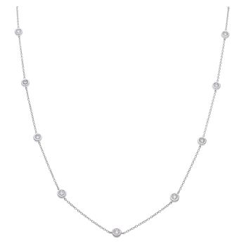 9ct White Gold 1.00ct Brilliant Cut Lab Grown Diamond Necklace 18"