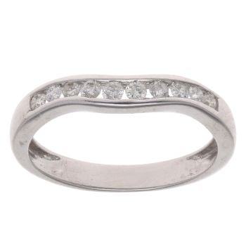 9ct White Gold 0.25ct Brilliant Cut Diamond Wishbone Ring