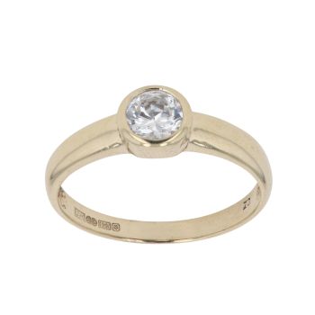 9ct Yellow Gold Cubic Zirconia Single Stone Ring
