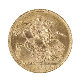 1912 George V Large Head UK Full Sovereign Coin