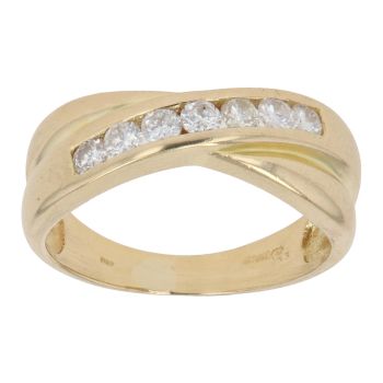 18ct Yellow Gold 0.33ct Brilliant Cut Diamond Crossover Ring