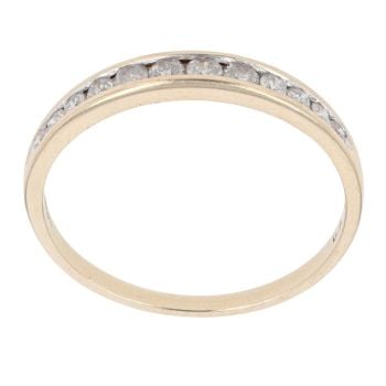 9ct Yellow Gold 0.25ct Brilliant Cut Diamond Half Eternity Ring