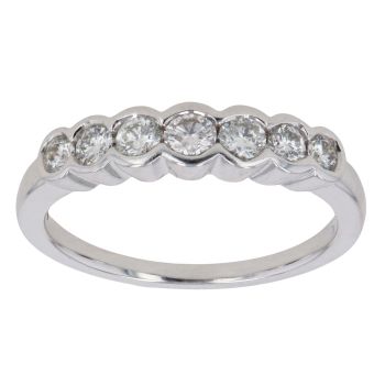 18ct White Gold 0.49ct Brilliant Cut Diamond Half Eternity Ring
