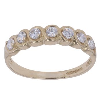9ct Yellow Gold Cubic Zirconia Half Eternity Ring