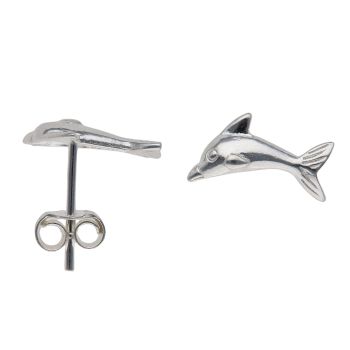 Silver Dolphin Stud Earrings By Icesia