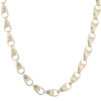 9ct Yellow Gold Patterned Tulip Chain 36"
