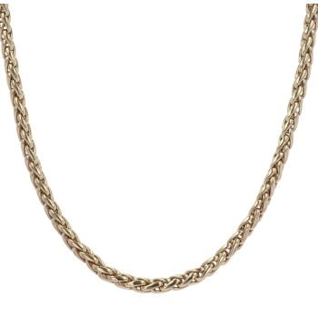 9ct Yellow Gold Wheat and Blue Gemstone Chain 18"