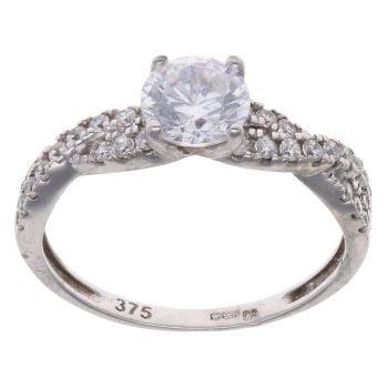 9ct White Gold Cubic Zirconia Ring