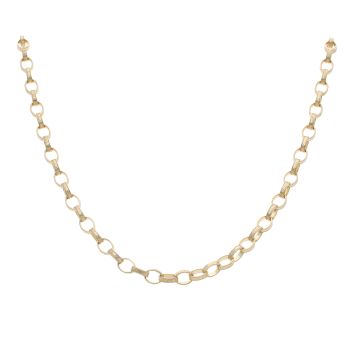 9ct Yellow Gold Patterned Belcher Chain 24"