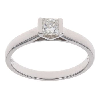 18ct White Gold 0.25ct Princess Cut Diamond Solitaire Ring
