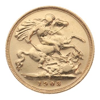 1903 Edward VII Large Head Australia Half Sovereign Coin