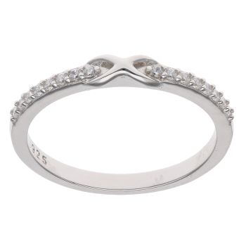 Silver Cubic Zirconia Infinity Ring By Icesia