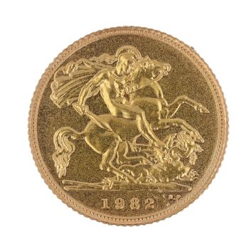 1982 Elizabeth II Half Sovereign Coin