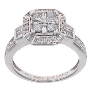 18ct White Gold 0.80ct Diamond Cluster Ring