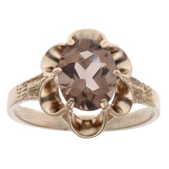 9ct Yellow Gold Smoky Quartz Solitaire Ring