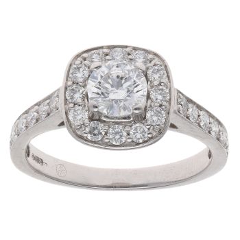18ct White Gold 1.00ct Brilliant Cut Diamond Cluster Ring