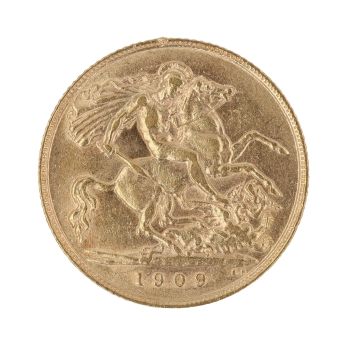 1909 Edward VII Large Head UK Half Sovereign Coin
