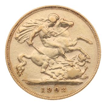 1902 Edward VII Large Head UK Half Sovereign Coin