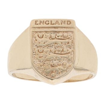 9ct Yellow Gold England Three Lions Ring