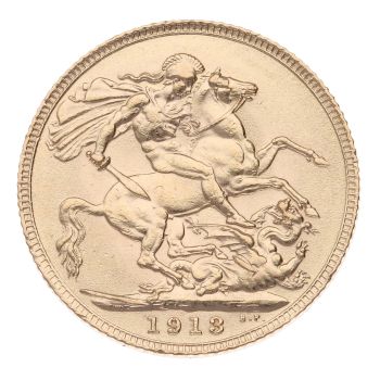 1913 George V Large Head UK Full Sovereign Coin
