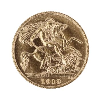 1913 George V Large Head UK Half Sovereign Coin