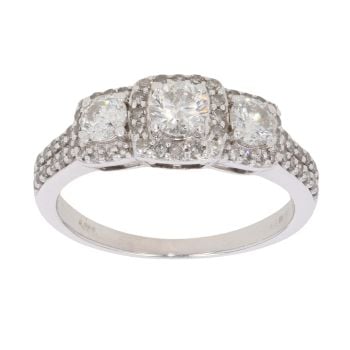 18ct White Gold 1.00ct Diamond Cluster Ring