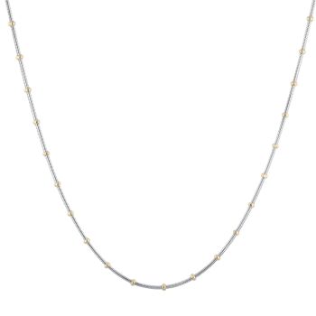 18ct Yellow and White Gold Bead and Snake Chain 20"