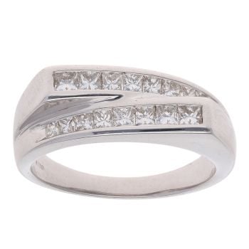 18ct White Gold 1.00ct Princess Cut Diamond Fancy Ring