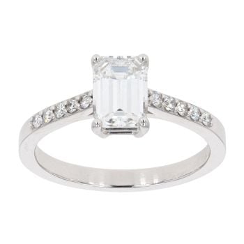 Platinum 1.18ct Emerald Cut Diamond Solitaire Ring