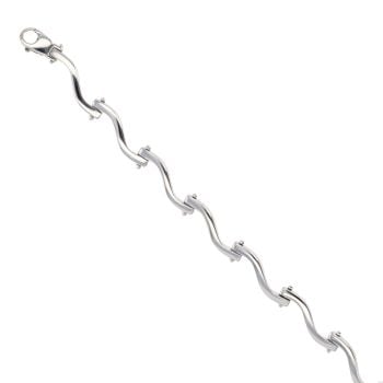 9ct White Gold Fancy Bracelet 7"