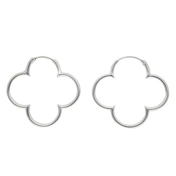 Silver Petal Hoop Earrings By Icesia
