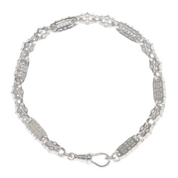 Silver Star and Bar Bracelet 7"