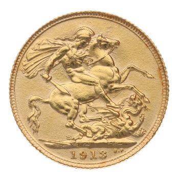 1913 George V Large Head UK Full Sovereign Coin