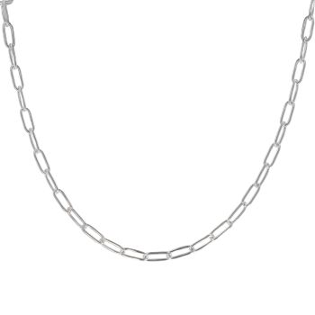 Silver Paperclip Chain 16"