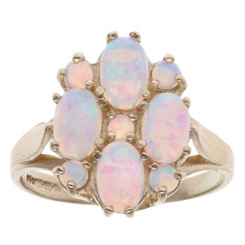 9ct Yellow Gold Opal Cluster Ring