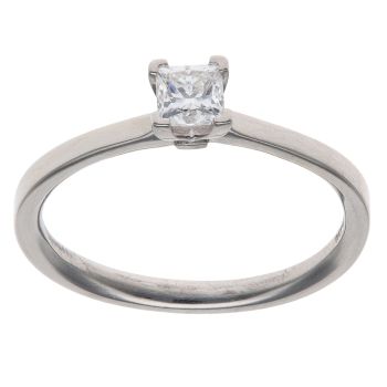 Platinum 0.43ct Princess Cut Diamond Solitaire Ring