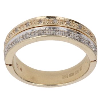 9ct Yellow and White Gold 0.10ct Diamond 'Always' Fancy Ring