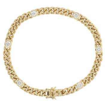 18ct Yellow Gold 1.00ct Brilliant Cut Diamond Bracelet 7"