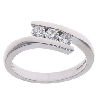 18ct White Gold 0.33ct Brilliant Cut Diamond Trilogy Ring