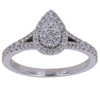 18ct White Gold 0.45ct Round Brilliant Cut Vera Wang Diamond Cluster Ring