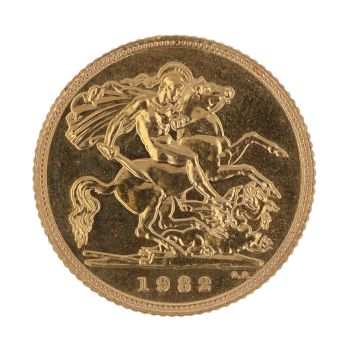 1982 Elizabeth II Half Sovereign Coin
