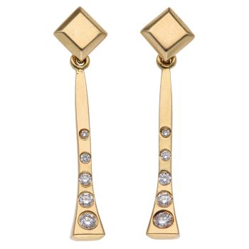 18ct Yellow Gold 0.40ct Brilliant Cut Diamond Drop Earrings
