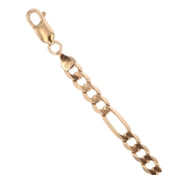 9ct Yellow Gold Figaro Bracelet 7.5"