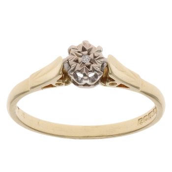 18ct Yellow Gold 0.05ct Diamond Solitaire Ring