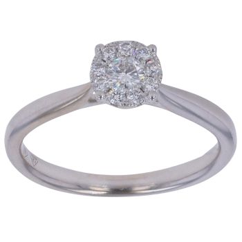 18ct White Gold 0.25ct Brilliant Cut Diamond Cluster Ring