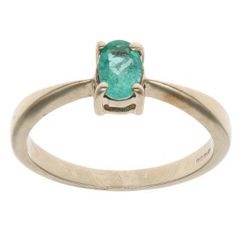 9ct Yellow Gold Emerald Solitaire Ring