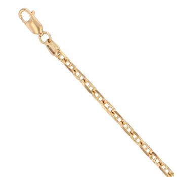 18ct Yellow Gold Anchor Bracelet 8"